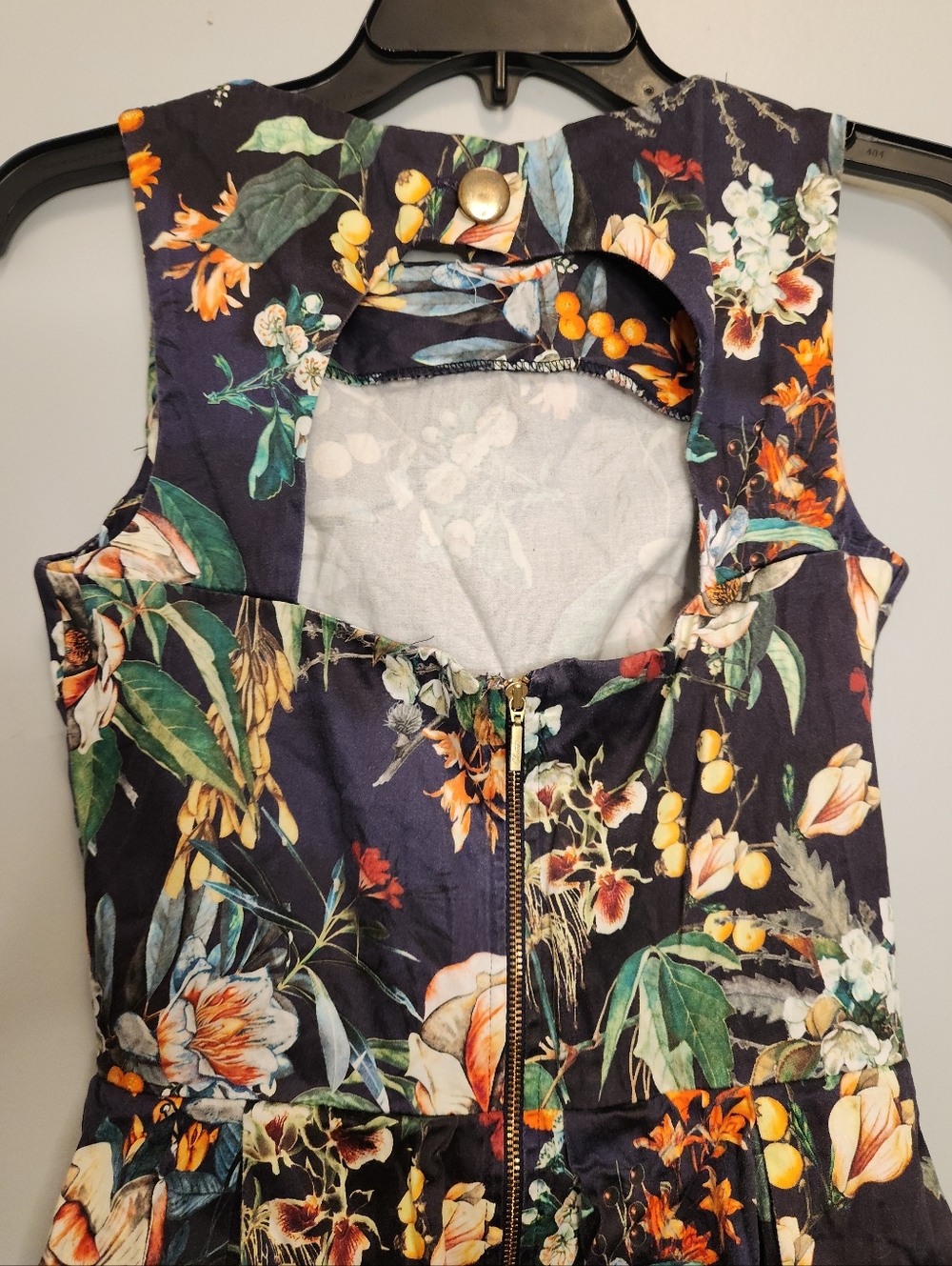 Closet Floral Fit-and-Flare Dress in Navy Size 8UK - Picture 10 of 16